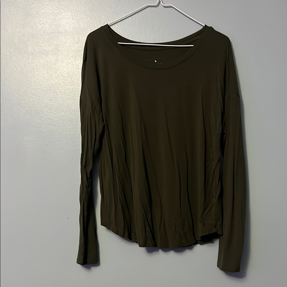 Olive Green Women's Long Sleeve Top